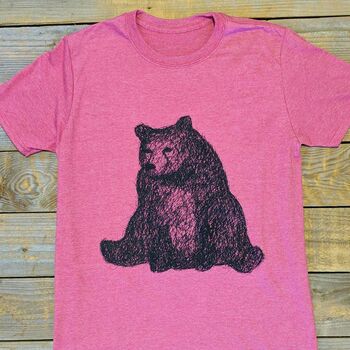 Sitting Bear Men's Organic T Shirt, 3 of 7
