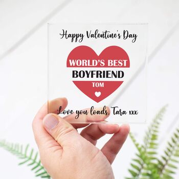 Personalised World’s Best Girlfriend/Wife Acrylic Block, 3 of 4