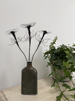 Three Handmade Wire Anemone Stems, 9 of 11