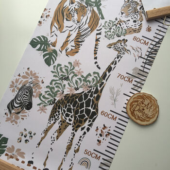 Personalised Jungle Animal Print Height Chart, 6 of 6