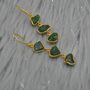 Green Tsavorite Garnet Gold Earrings, thumbnail 5 of 7