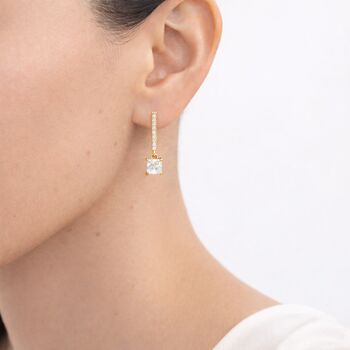 Shikaku 18 K Gold Plated Drop Stone Earrings, 4 of 4