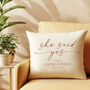 Personalised Engagement Cushion | Gift For Couples, thumbnail 2 of 6
