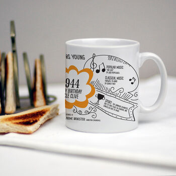 80th Birthday Gift Personalised 1944 Mug, 11 of 12