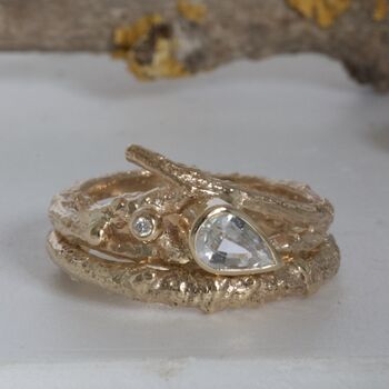 Plain Twig Wedding Band, Gold Branch Ring, 3 of 8