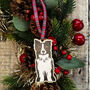 Collie Dog Hanging Wooden Christmas Decoration, thumbnail 3 of 6