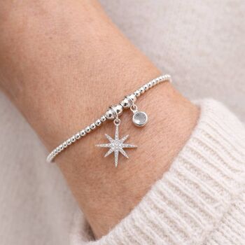 60th Birthday Star Charm Stretch Bracelet, 3 of 5