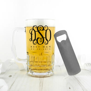 Monogrammed Glass Tankard, 2 of 6