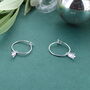 Dainty Christmas Tree Hoop Earrings, thumbnail 2 of 3