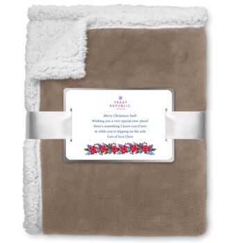 Personalised Sherpa Lined Fleece Blanket, 2 of 8