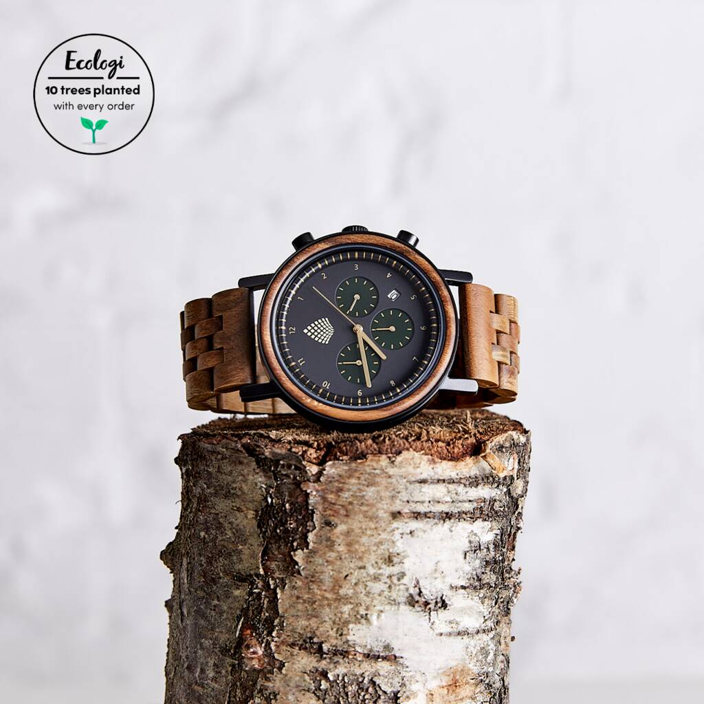 The Cedar: Handmade Recycled Natural Wood Wristwatch, 1 of 8