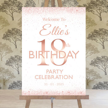 18th Birthday Rose Gold Welcome Sign, 3 of 6