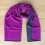 Scarf Fuchsia / Grey Double Sided Soft And Warm, thumbnail 2 of 8