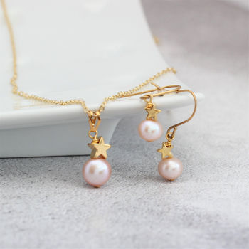 Pink Pearl Pendant And Earrings Set, 5 of 12