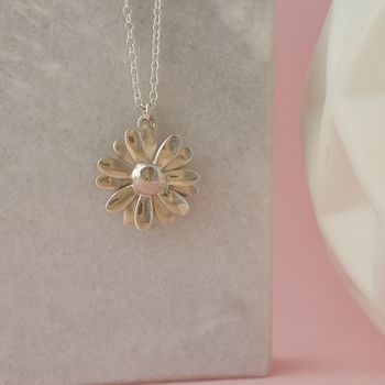 Yellow Gold Vermeil Large Daisy Pendant, 3 of 6