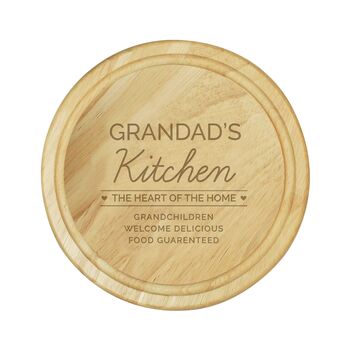 Personalised Round Wooden Chopping Board, 6 of 6