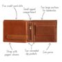 Men's Tan Leather Trifold Wallet, thumbnail 5 of 5