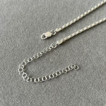 Mens 925 Sterling Silver 2mm Rope Chain Necklace, 9 of 10