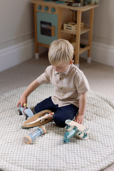 Gingham Sage Quilted Playmat, 7 of 7