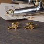 Trumpet Player's Gold Plated Cufflinks In A Gift Box, thumbnail 1 of 4