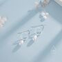 Sterling Silver Genuine Freshwater Pearl Drop Hook Earrings With Circle, thumbnail 5 of 10