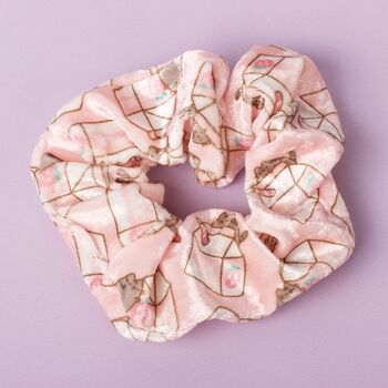 Pusheen The Cat Pink Strawberry Milk Carton Hair Scrunchie, 4 of 6