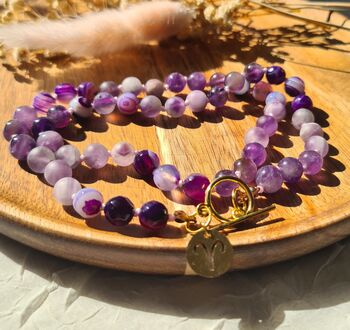 Amethyst And Agate Zodiac Crystal Necklace, 3 of 10