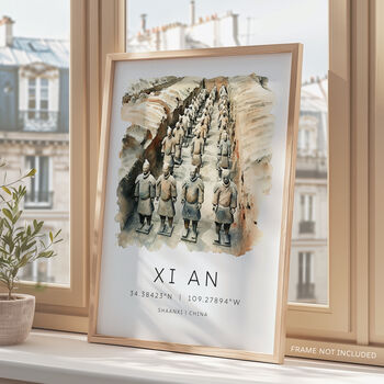 China Travel Print Illustration Of The Terracotta Warriors In Xi’an, 2 of 7
