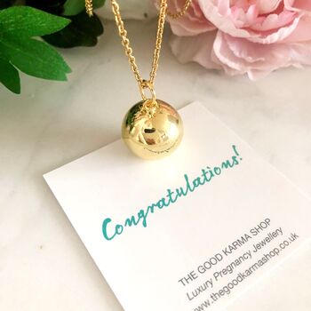 Pregnancy Bola Chime Necklace Gold 18 K, 4 of 6