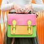 Multicoloured Recycled Leather Satchel, thumbnail 7 of 8