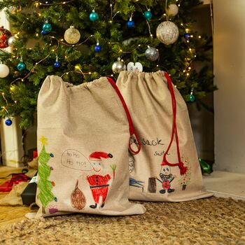 Personalised Christmas Santa Sack With Child's Drawing, 7 of 9