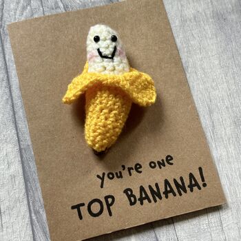 Top Banana Crochet Thank You Card Handmade, 7 of 9