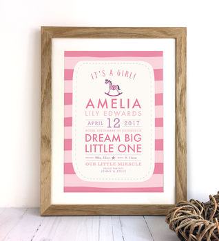 It's A Boy! Personalised Baby Details Print, 3 of 5