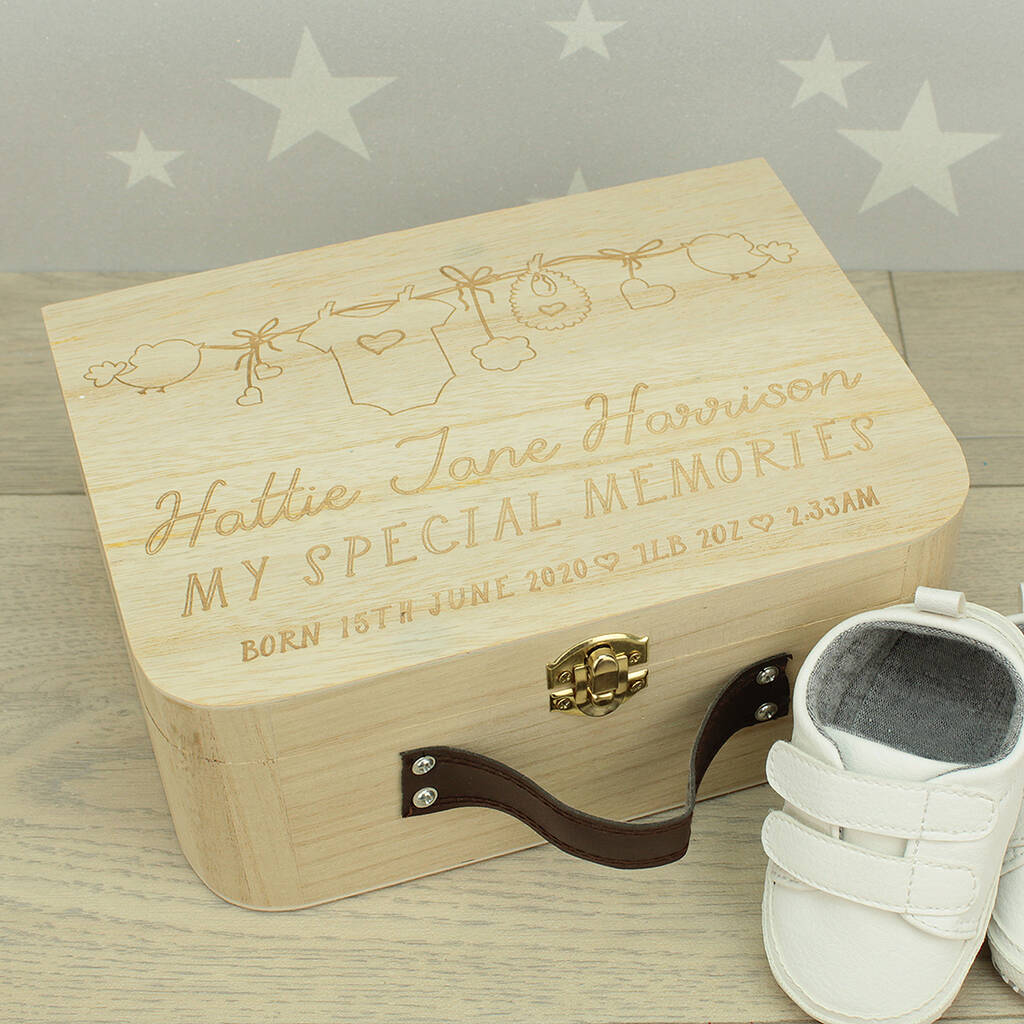 Personalised Baby Keepsake Box Suitcase By Dreams to Reality Design Ltd ...