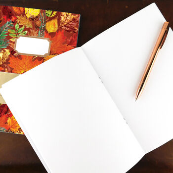 Autumna Fallen Leaves Lined And Plain Notebook Set, 3 of 6