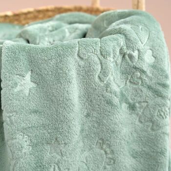 Personalised Green Embossed Baby Blanket, 7 of 9