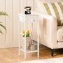 Set Of Two White Slim Bedside Side End Table Nightstand, thumbnail 3 of 9