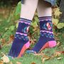 Women's Bamboo Socks Red Fox Wreath, thumbnail 1 of 6