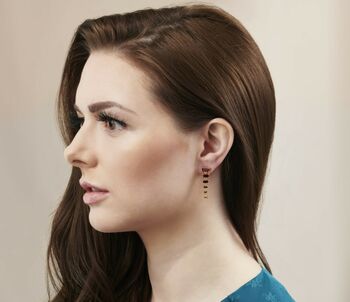 Garnet Deco Inspired Drop Earrings, 2 of 3