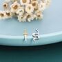 Mismatched Sword And Snake Stud Earrings In Sterling Silver, thumbnail 1 of 9