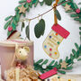 Personalised Wooden Stocking Tree Decoration, thumbnail 2 of 2