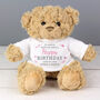 Personalised Teddy Bear, Pink, thumbnail 3 of 3