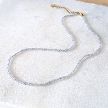 Labradorite Skinny Gemstone Beaded Necklace, 4 of 7