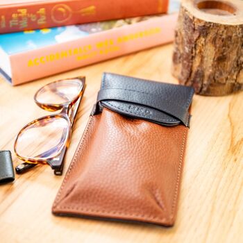 Personalised Pebble Grain Leather Glasses Case Perfect Father's Day Gift, Great Gift For Dad Or Grandad, 8 of 11