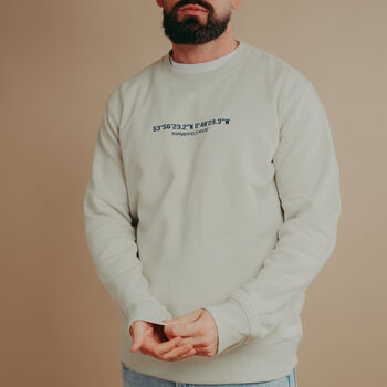 Mens Personalised Coordinates Embroidered Sweatshirt, 4 of 8