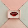The 'Sparkle Kiss' Red Lips Glitter Brooch / Valentines Or Galentines Gift / Retro Brooch / Pop Art Jewellery, thumbnail 4 of 5