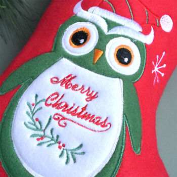 Personalised Grey Christmas Stocking With Santa, 3 of 5