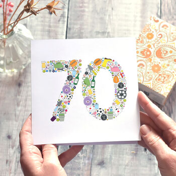 Mens Hobbies 70th Birthday Card, 2 of 3