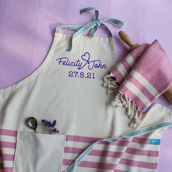 Personalised Apron,Tea Towel, 2nd Anniversary Gift, 7 of 12