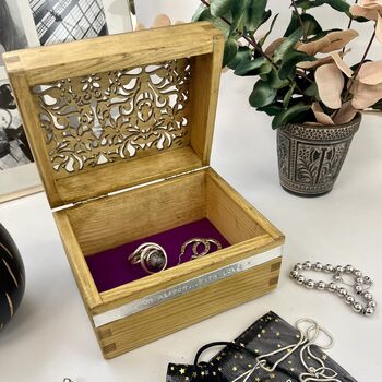 Personalised Wooden Filigree Trinket Box, 9 of 11